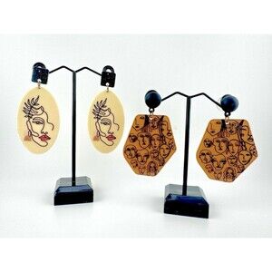 Christian Siriano Abstract Face Earrings Love All Modern Art Graffiti Two Pair